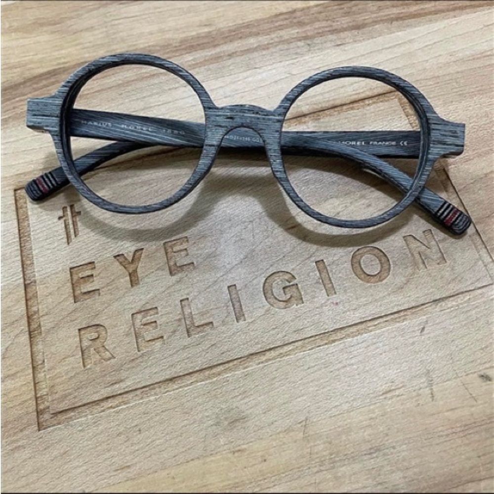 Morel 1880 2975 Wood Gray Round Glasses